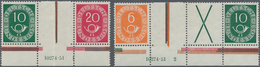 Bundesrepublik - Zusammendrucke: 1951/1956, Partie Von Vier Besseren Zusammendrucken: Posthorn WZ 1 - Zusammendrucke