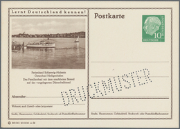 Bundesrepublik - Ganzsachen: 1958-64 DRUCKMUSTER: 23 Verschiedenen Bildpostkarten Von Heuss 10 Pf. B - Sonstige & Ohne Zuordnung