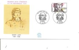 Révolution Française - Saint-Just ( FDC De France De 1991 à Voir) - Franz. Revolution