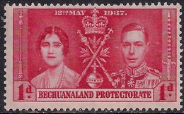 Bechuanaland 1937 KGV1 1d Scarlet Coronation Umm SG 115 ( K923 ) - 1885-1964 Bechuanaland Protectorate