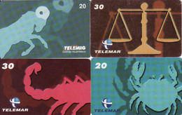 Horoscope - Zodiac, Brasil Telemar, 4 Pieces - Sternzeichen