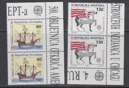 Europa Cept 1992 Croatia 2x2v ** Mnh (43131) Stamps With CEPT Logo - 1992