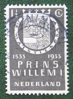 1 1/2 Ct Herdenkingszegels Willem I NVPH 252 (Mi 257) 1933 Gestempeld / USED NEDERLAND / NIEDERLANDE - Used Stamps