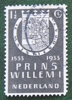 1 1/2 Ct Herdenkingszegels Willem I NVPH 252 (Mi 257) 1933 Gestempeld / USED NEDERLAND / NIEDERLANDE - Used Stamps