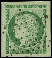 EMISSION DE 1849 - 2    15c. Vert, Obl. ETOILE, Marges énormes, Superbe - 1849-1850 Cérès