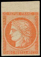 (*) EMISSION DE 1849 - 5    40c. Orange, Bdf, Inf. Pelurage En Haut, Sinon TB. C Et Br - 1849-1850 Ceres