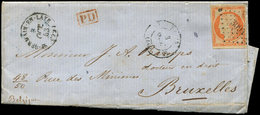 Let EMISSION DE 1849 - 5    40c. Orange, Filet Coupé Dans Un Angle, Obl. PC 3094 S. LAC, Càd T15 ST GERMAIN-EN-LAYE 3/10 - 1849-1850 Cérès