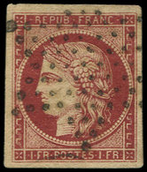 EMISSION DE 1849 - 6     1f. Carmin, Très Belles Marges, Obl. ETOILE, TB - 1849-1850 Cérès