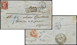 Let EMISSION DE 1849 - 6     1f. Carmin, Obl. PC 83 S. LSC, Càd T15 ANGOULEME 26/5/53, Arr. WARSAWA 31/5, RR, TB - 1849-1850 Ceres