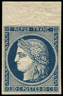 * EMISSION DE 1849 - 8a   20c. Bleu Foncé Dit "Marquelet", Bdf, TTB. J - 1849-1850 Ceres