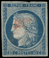 (*) EMISSION DE 1849 - 8A   25c. Sur 20c. Bleu, 1er Tirage. Le 20c. Bleu A Connu 2 Tirages, Un Original Puis Une Réimpre - 1849-1850 Ceres