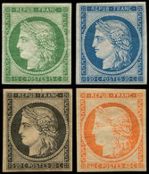 * EMISSION DE 1849 - R2e/R5g, 15c. Vert, 20c. Noir, 25c. Bleu Et 40c. Orange, REIMPRESSIONS, TB - 1849-1850 Cérès