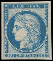 ** EMISSION DE 1849 - R4d  25c. Bleu, REIMPRESSION, Fraîcheur Postale, TTB - 1849-1850 Cérès