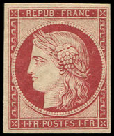 * EMISSION DE 1849 - R6f   1f. Carmin, REIMPRESSION, TB - 1849-1850 Cérès