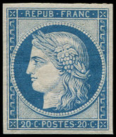 * EMISSION DE 1849 - R8f  20c. Bleu, REIMPRESSION, Quasiment **, TB - 1849-1850 Cérès