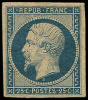 * PRESIDENCE - 10a  25c. Bleu Foncé, Un Point De Pelurage, Néanmoins TB, Certif. Calves - 1852 Louis-Napoléon