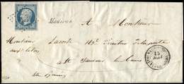 Let PRESIDENCE - 10   25c. Bleu, Obl. PC 1825 S. LAC, Cursive 63/MADIRAN Et Càd T15 CASTELNAU RIVIERE BASSE 15/5/(54), T - 1852 Luigi-Napoleone