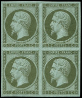 ** EMPIRE NON DENTELE - 11    1c. Olive, BLOC De 4, Frais Et TB. J - 1853-1860 Napoléon III