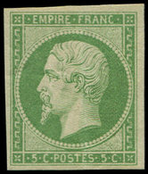 ** EMPIRE NON DENTELE - 12b   5c. Vert Foncé, 2 Plis De G. Verticaux D'origine, Sinon TB. C - 1853-1860 Napoleone III