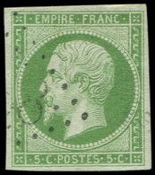 EMPIRE NON DENTELE - 12    5c. Vert, Oblitéré GC, Frappe Légère, TTB - 1853-1860 Napoleon III