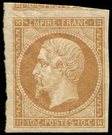 ** EMPIRE NON DENTELE - 13B  10c. Brun Clair, T II, Grandes Marges, Un Point De Faiblesse Dans Le Papier, TB - 1853-1860 Napoléon III