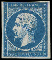 ** EMPIRE NON DENTELE - 14A  20c. Bleu, T I, TB. M - 1853-1860 Napoleone III