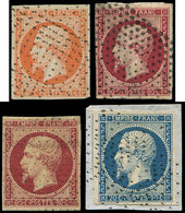 EMPIRE NON DENTELE - 14A, 16, 17A Et 17B, Tous Obl. Roulettes De Pointillés, TB - 1853-1860 Napoleon III