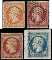 EMPIRE NON DENTELE - 14A, 16, 17A Et 17B, Tous Obl. Roulettes De Pointillés, TB - 1853-1860 Napoléon III.