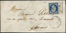Let EMPIRE NON DENTELE - L14Ai 20c. Bleu, T I, FILET D'ENCADREMENT, Obl. Etoile S. LSC De Paris 11/56, TB - 1853-1860 Napoléon III.