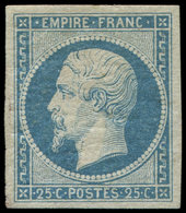 * EMPIRE NON DENTELE - 15a  25c. Bleu Laiteux, Très Belles Marges, TB. C - 1853-1860 Napoléon III