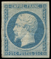 * EMPIRE NON DENTELE - 15a  25c. Bleu Laiteux, Très Belles Marges, TB. C - 1853-1860 Napoléon III.