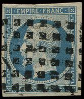 EMPIRE NON DENTELE - 15   25c. Bleu, Obl. GROS POINTS, TB - 1853-1860 Napoleon III
