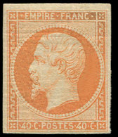 * EMPIRE NON DENTELE - 16   40c. Orange, Inf. Trace D'adh., TB. C - 1853-1860 Napoleone III