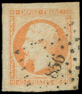 EMPIRE NON DENTELE - 16   40c. Orange, Marges énormes, Obl. PC 856, Superbe - 1853-1860 Napoléon III