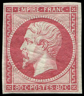 ** EMPIRE NON DENTELE - 17B  80c. Rose, Fraîcheur Postale, Superbe - 1853-1860 Napoleon III