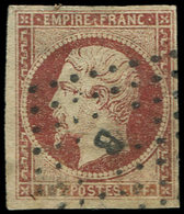 EMPIRE NON DENTELE - 18    1f. Carmin, Obl. Los. B Bâton, 2ème Choix, B - 1853-1860 Napoleon III