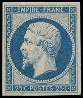 ** EMPIRE NON DENTELE - R15c 25c. Bleu, REIMPRESSION, TTB - 1853-1860 Napoleone III