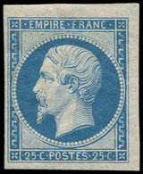 * EMPIRE NON DENTELE - R15c 25c. Bleu Clair, REIMPRESSION, 3 Belles Marges, TB - 1853-1860 Napoleon III