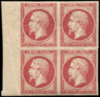 ** EMPIRE NON DENTELE - R17h 80c. Carmin-rose, REIMPRESSION De 1862, BLOC De 4 Bdf, Fraîcheur Postale, TTB - 1853-1860 Napoleone III