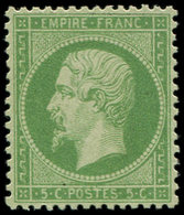 * EMPIRE DENTELE - 20    5c. Vert, Centrage Parfait, TTB - 1862 Napoleon III