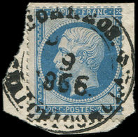 EMPIRE DENTELE - 22   20c. Bleu, Obl. Càd MEXICAIN S. Fragt, TTB - 1862 Napoleone III