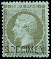 ** EMPIRE DENTELE - S19f  1c. Olive, Surch. SPECIMEN, TB - 1862 Napoléon III