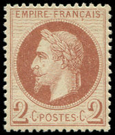 ** EMPIRE LAURE - 26B   2c. Rouge-brun Clair, T II, Bon Centrage, TTB. C - 1863-1870 Napoleone III Con Gli Allori