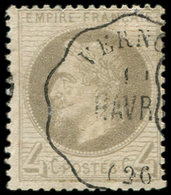 EMPIRE LAURE - 27A   4c. Gris, T I,  Obl. Cachet Ondulé Convoyeur VERNON, TB - 1863-1870 Napoleone III Con Gli Allori