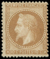 * EMPIRE LAURE - 28B  10c. Bistre, T II, Centrage Courant, TB - 1863-1870 Napoléon III Lauré