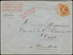 Let EMPIRE LAURE - 28A  10c. Bistre, T I Obl. Càd Rouge IMPRIMES PARIS PP S. Env. 10/68, TB - 1863-1870 Napoléon III Lauré
