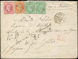 Let EMPIRE LAURE - 31, 32 Et 35, 40c., 80c. Et 5c. Vert Pâle S. Bleu PAIRE, Obl. Etoile 20 S. Env., Càd R. St Domque St  - 1863-1870 Napoleone III Con Gli Allori