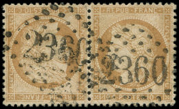 SIEGE DE PARIS - T36b 10c. Bistre-jaune, TETE BECHE, Obl. GC 2360, TB. Br - 1870 Assedio Di Parigi