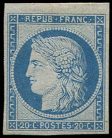 * SIEGE DE PARIS - R37f 20c. Bleu Clair, Réimpression Granet, Gomme Partielle, TB. C - 1870 Assedio Di Parigi