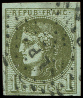 EMISSION DE BORDEAUX - 39B   1c. Olive, R II, Obl. Ambulant LP, TB - 1870 Emission De Bordeaux